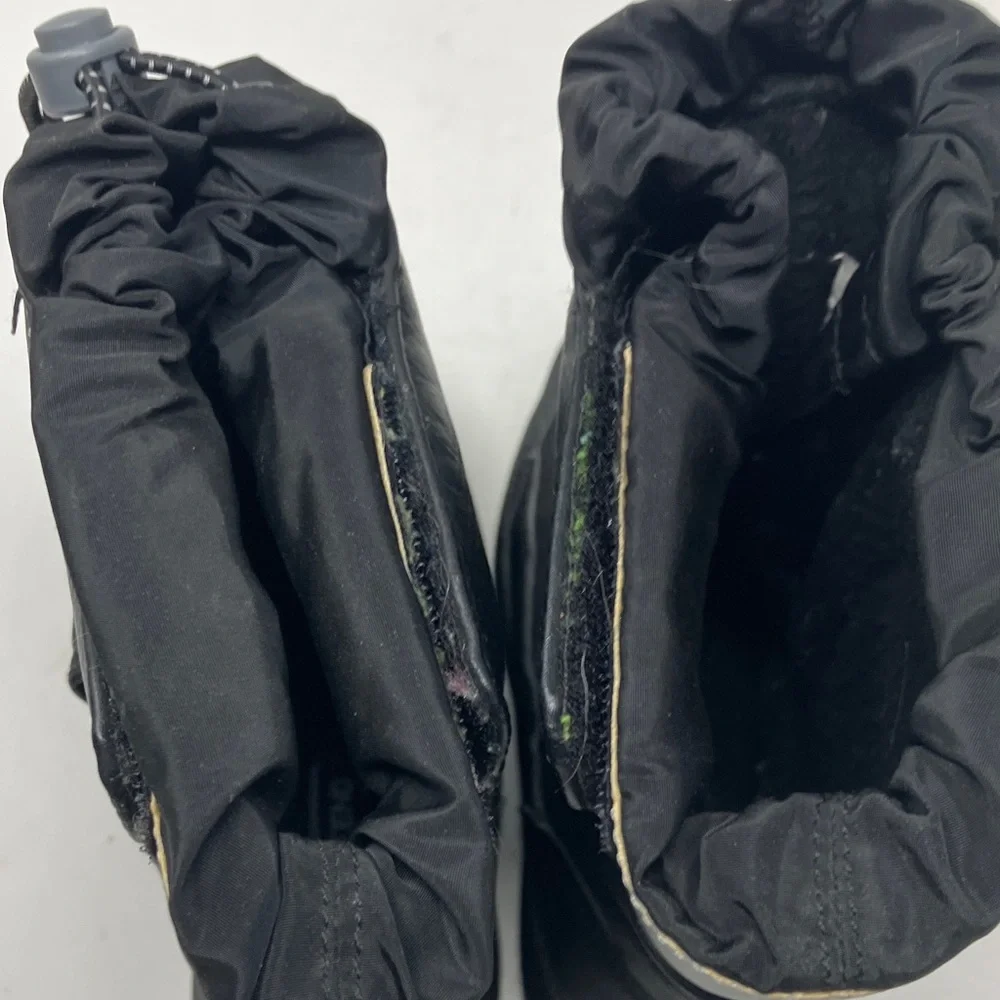 Lands’ End Youth Black Winter Boots US 11M – Hook & Loop, Drawstring Top